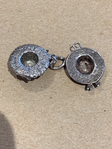 (2) Vintage Sun Derby Hat Bonnet Flowers Sterling Silver Charm 925 6.7 Grams