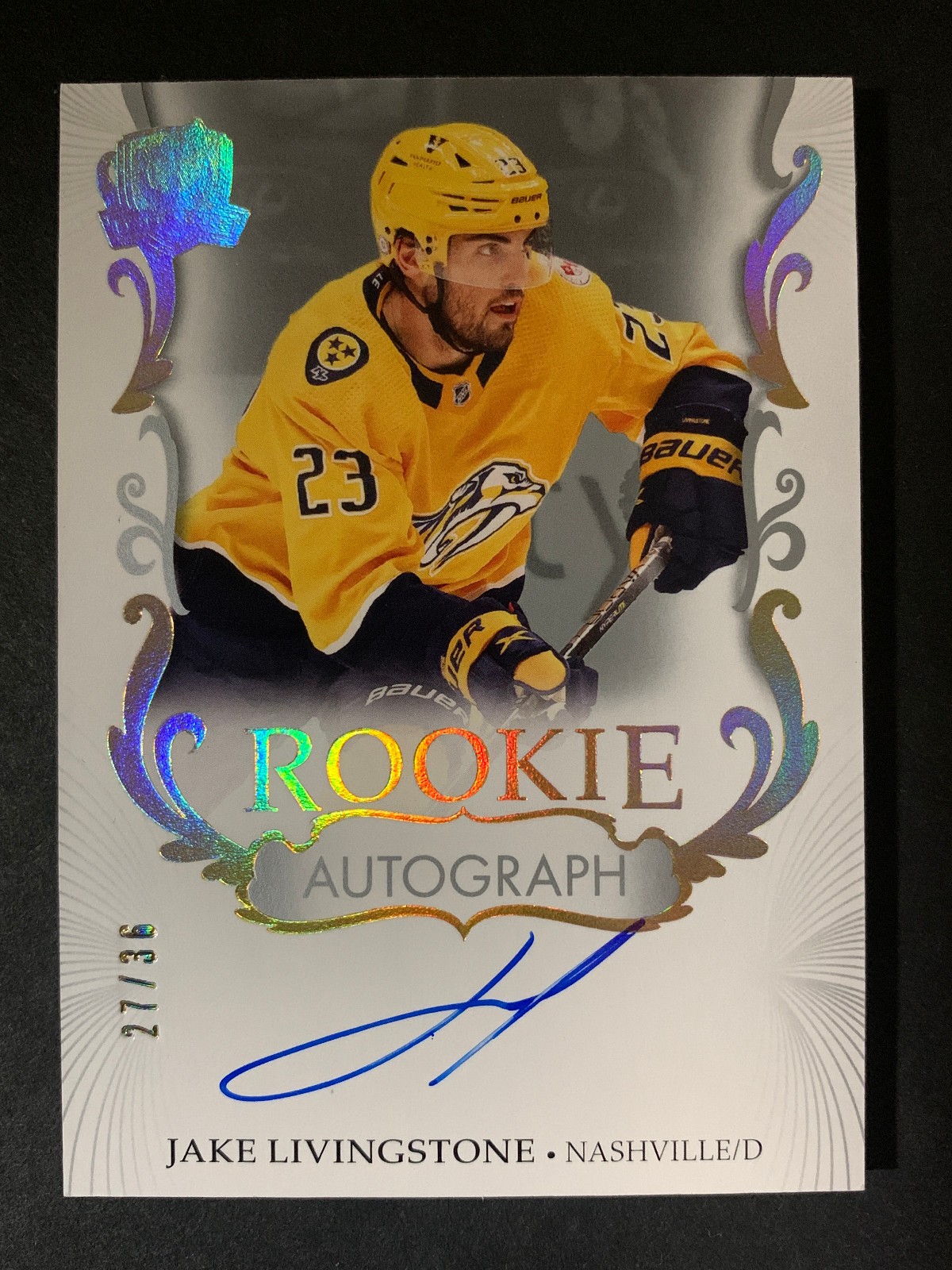 2023 Upper Deck The Cup Gold #106 Jake Livingstone /36 RC Rookie Auto Autograph