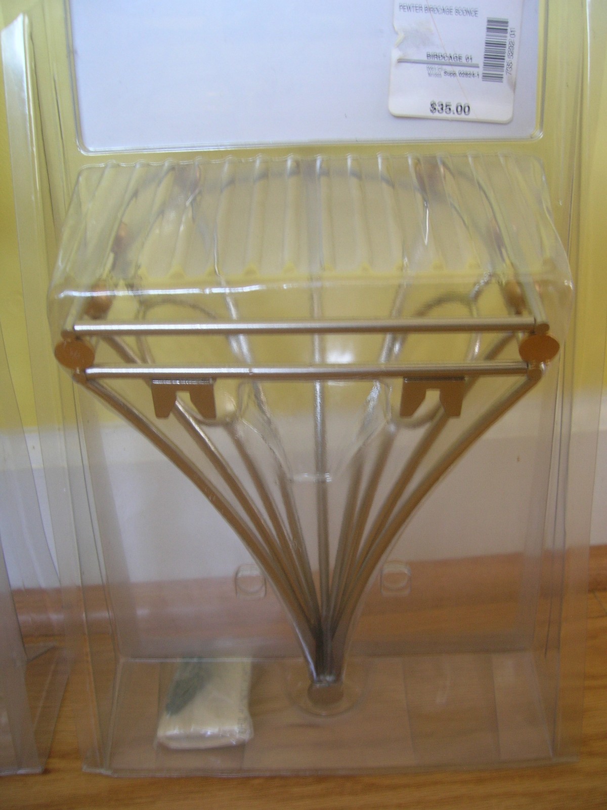 2 NEW CROSCILL HOME FASHIONS PEWTER BIRDCAGE WALL SCONCES