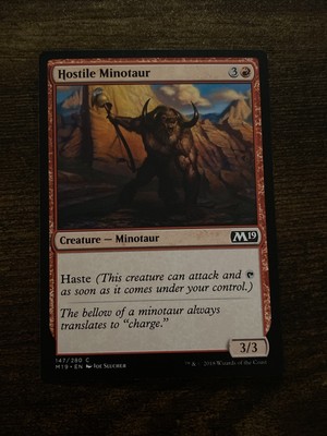 Hostile Minotaur (147) Core Set 2019 M19 MTG Magic The Gathering D7854*
