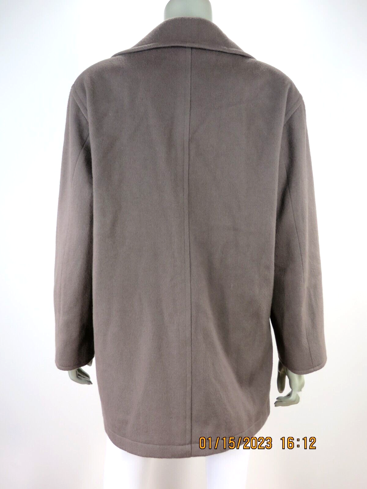 JONES NEW YORK SZ L/M 100% Wool Beaver Brown Double Breasted