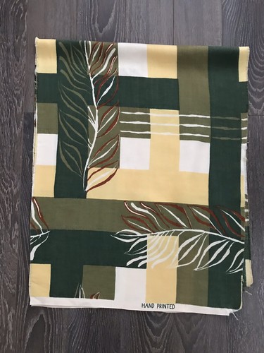 VTG Mid Century Goodall Tropical Barkcloth Fabric Panel Mohair Hand Printed