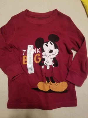 NEW DISNEY Longsleeve Shirt Mickey Mouse 24 Months ''Think Big'' New with Tags 