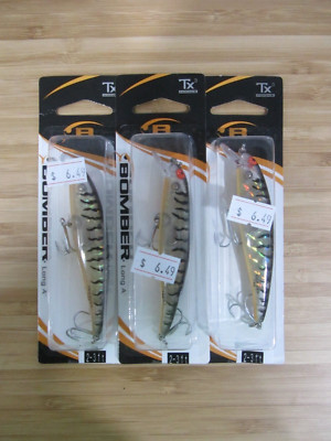 3 - Bomber Lures Long A - Gold Prism/Black Back/Orange