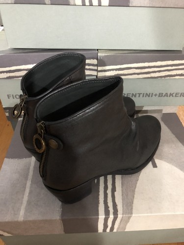 Pre-owned Fiorentini + Baker Bonni Ankle Boot Black Size 37 Leather Brand $475