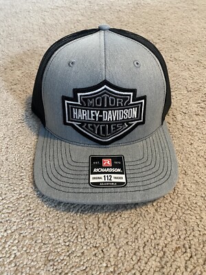 Harley Davidson Motorcycles Trucker Hat, Richardson 112 Snap-back style.  NWT!