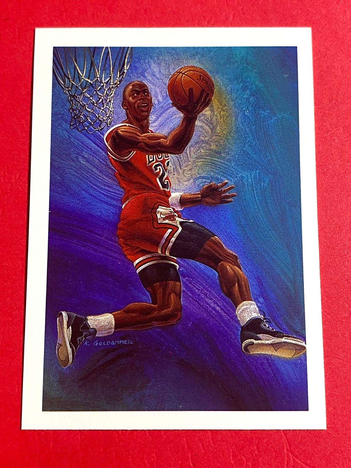 Michael Jordan, ILLUSTRATION BY KEN GOLDAMMER 1990 NBA HOOPS