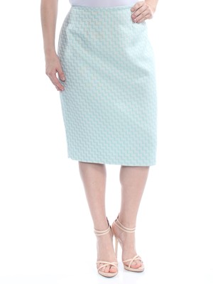 

LE SUIT Женская юбка-карандаш цвета морской волны с застежкой-молнией Chevron Tea Length Wear To Work Юбка-карандаш, Aqua