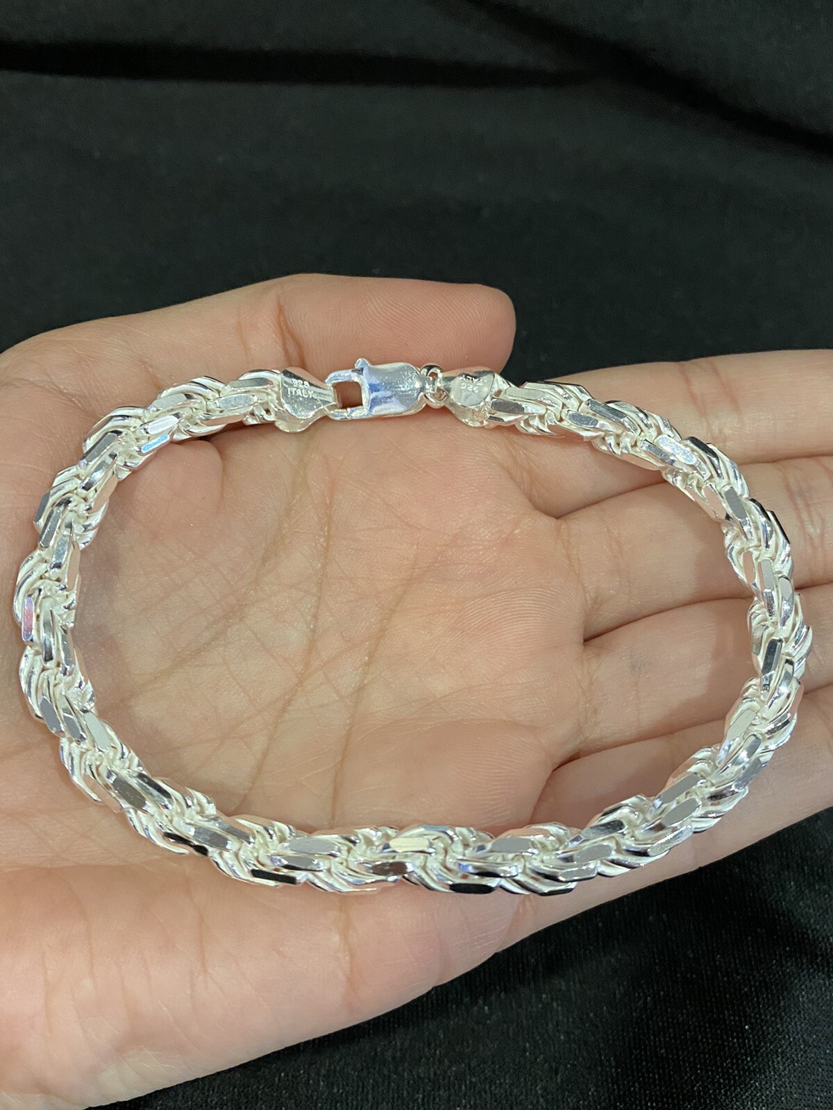 925 Sterling Silver Men's Womens Thick Twisted Rope Chain 925 Sterling Silver Men's Womens Thick Twisted Rope Chain