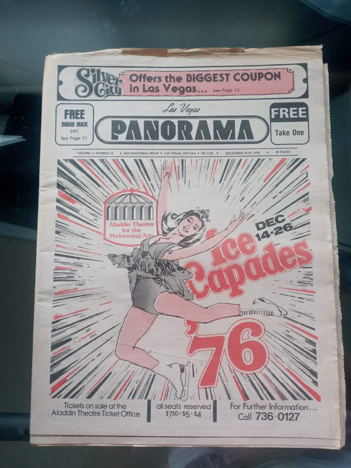 Las Vegas Panorama Ice Capades 10-16 1976 Guide, Photos, Ads
