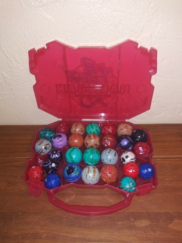 Bakugan Battle Brawlers Lot of 46 Bakugan B1 & B2 , 2 Carrying Cases and Cards