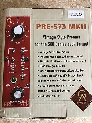 Golden Age Project Pre573 MKII Plus 500 Series rack format 1073 style mic pre Ca