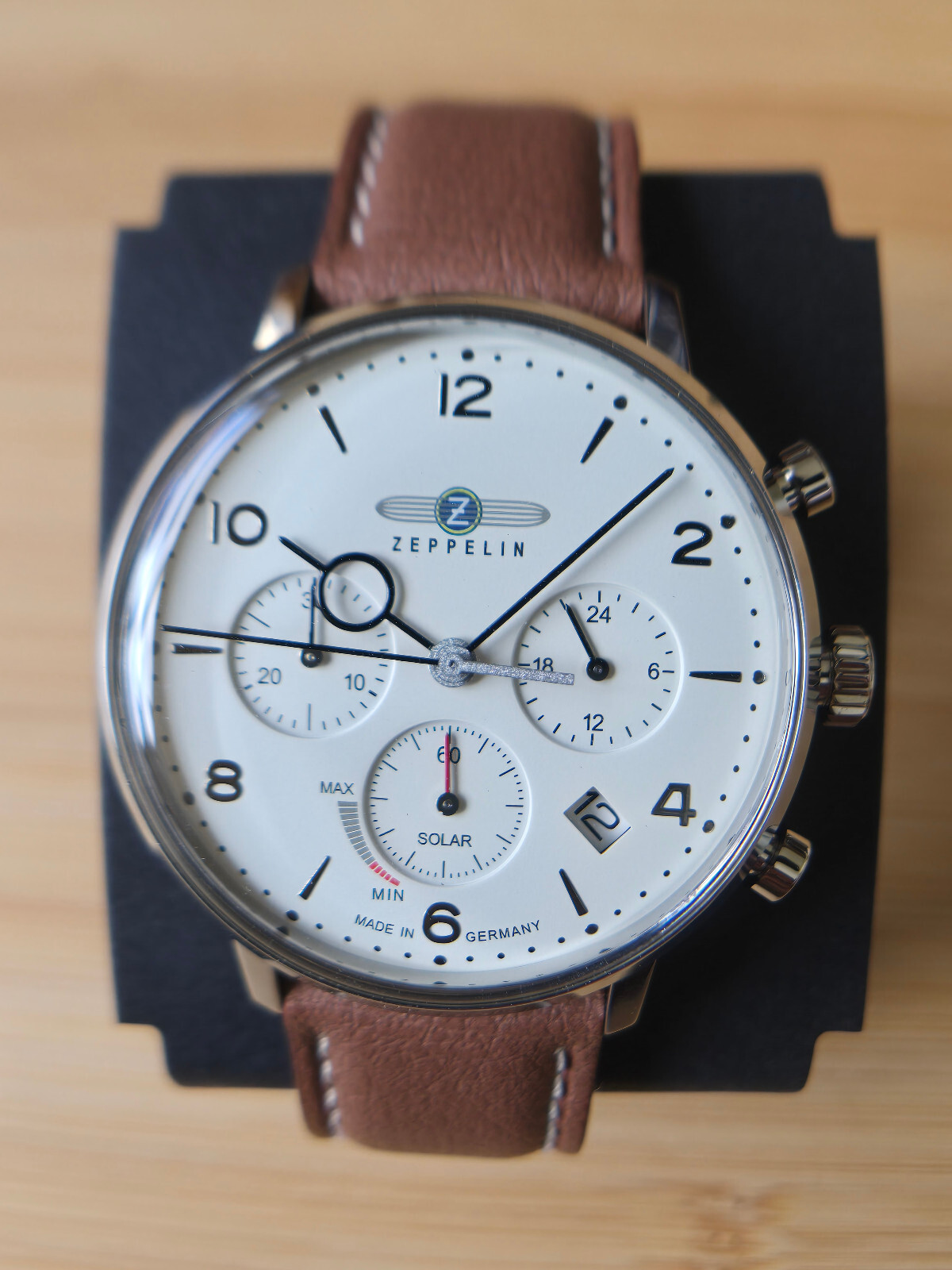Zeppelin LZ 129 Hindenburg Solar Men's Watch Brown Leather
