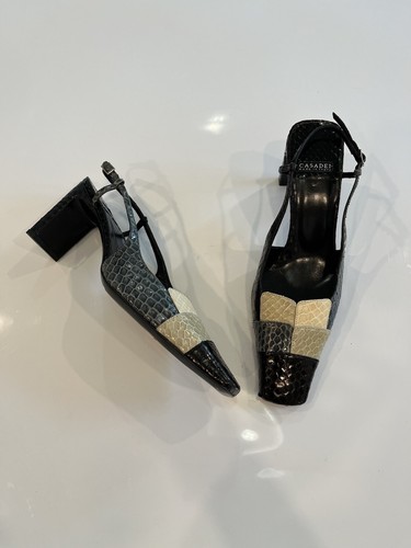 CASADEI $360 Snake Leather Made In ITALY Block Heel Sz 6 CASADEI $360 Snake Leather Made In ITALY Block Heel Sz 6