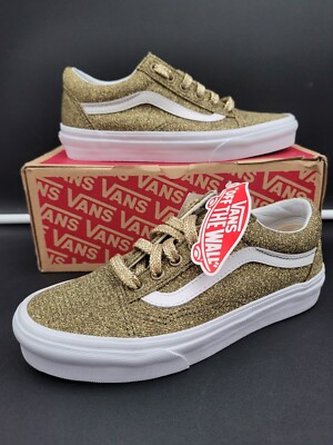  Vans Old Skool (Lurex Glitter) Gold/ True Unisex US Mens 4/US Womens 5.5 NEW