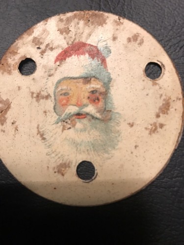 RARE NOS Antique Santa Clause Metal Flag Holder Bicycle Motorcycle Car HOT ROD