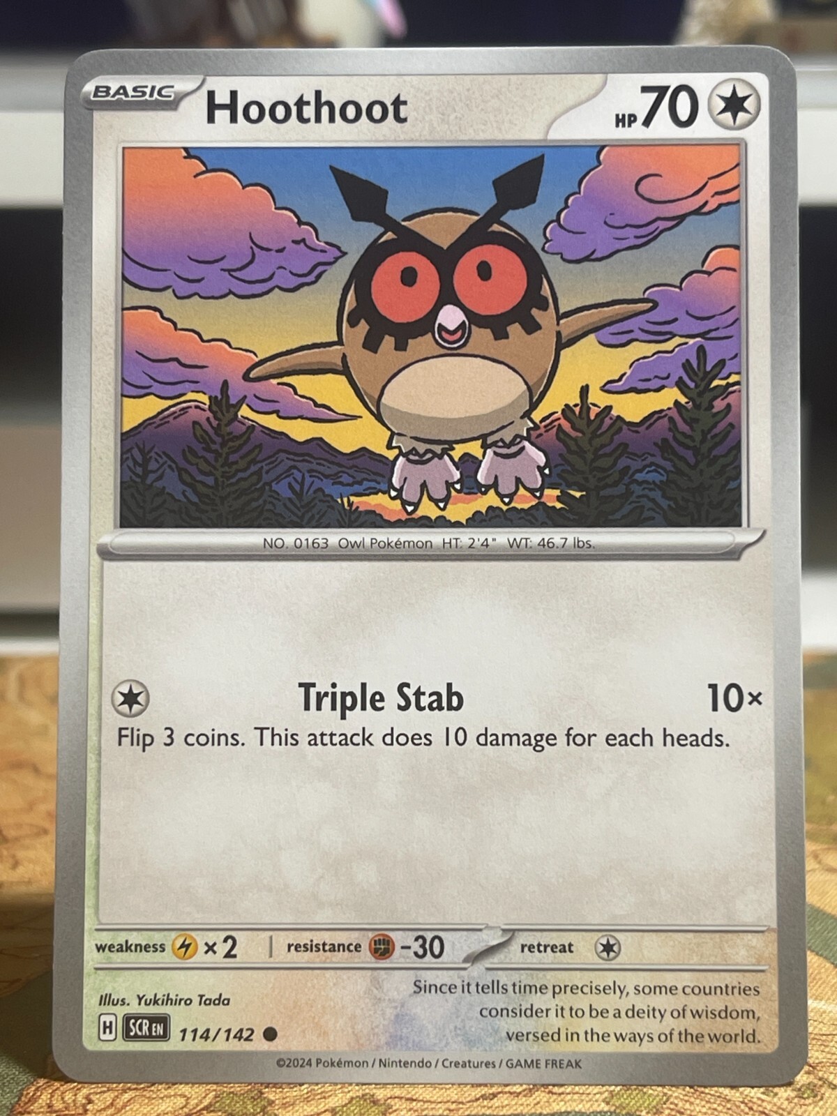ホウオウ　legend Pokemon TCG Hoothoot - SV07: Stellar Crown 114/142 / Common