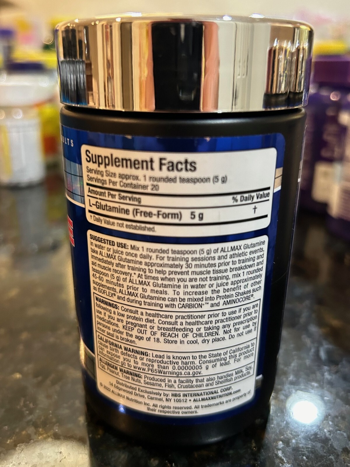 Allmax Essentials Glutamine,3.53 oz(100g) Improve Recovery & Immune Function!