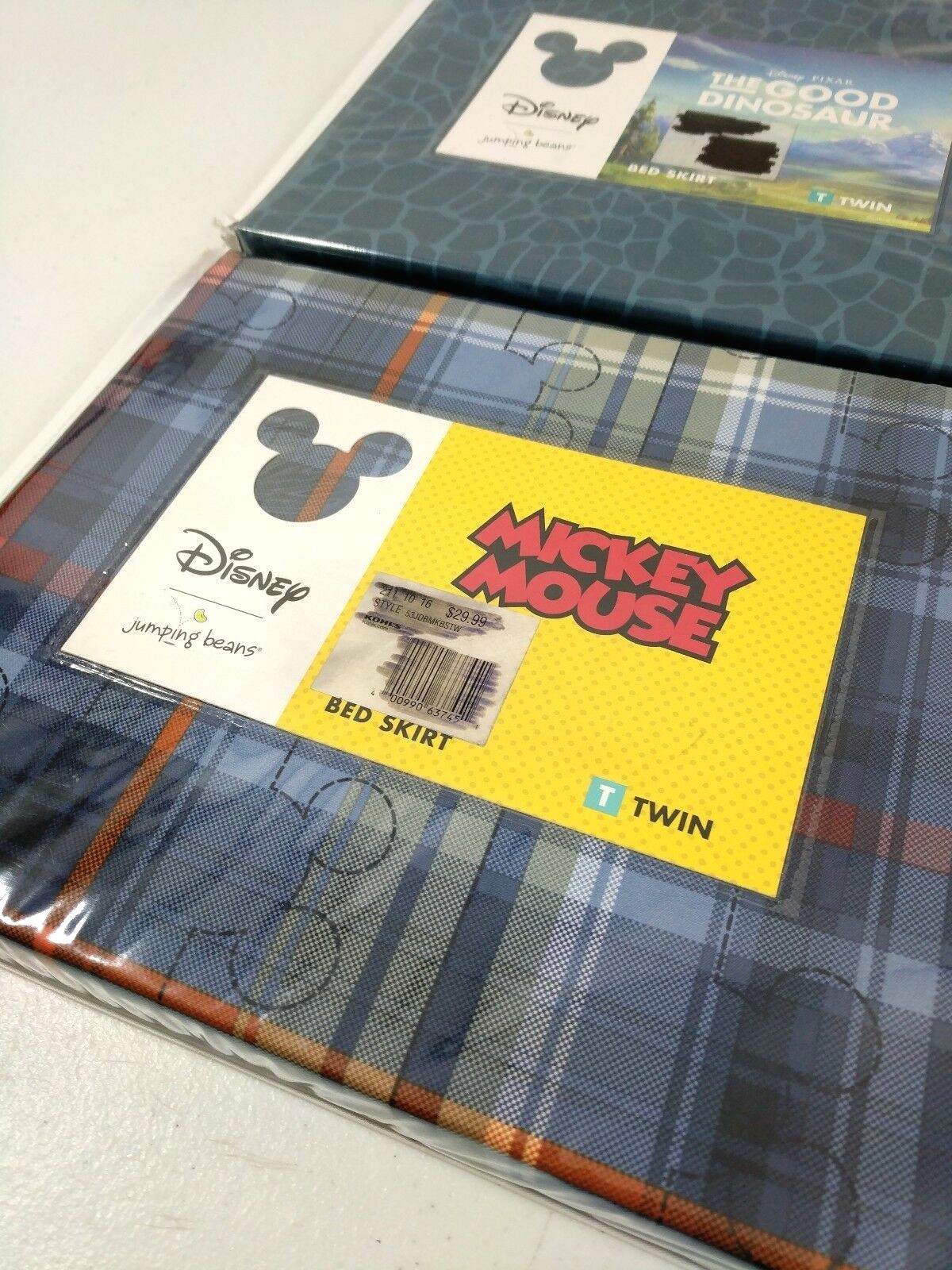 Disney Jumping Beans The Good Dinosaur & Mickey Mouse Bedskirt Twin Lot of 2 New