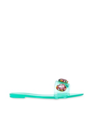 

BETSEY JOHNSON Женские бирюзовые сандалии Madilyn с круглым носком и бисером, размер 6 м, Teal, MADI01S5