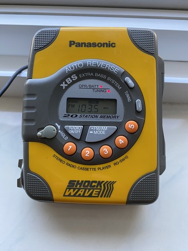 ポータブルプレーヤー Panasonic SHOCK WAVE RQ-SW10 Vintage 90s Panasonic RQ-SW10 SHOCKWAVE Cassette Player