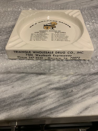 1967 New Orleans Saints Vintage Ashtray 1st Season Large RARE