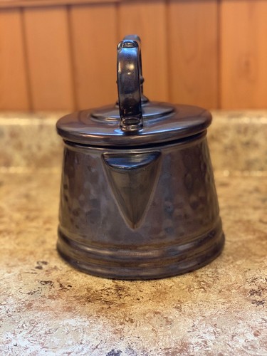 Vintage McCoy Bronze Hammered Tea Kettle Cookie Jar - 1961-67