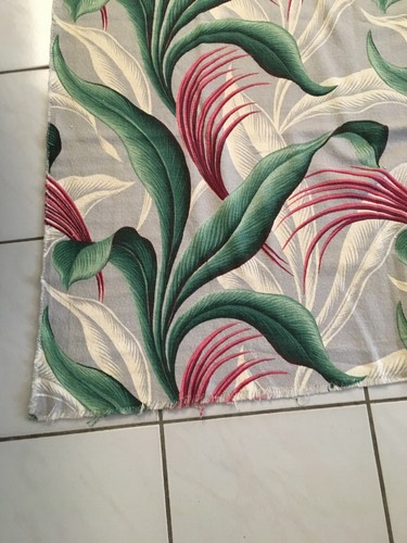 Barkcloth Fabric Remnant Tropical Leaves