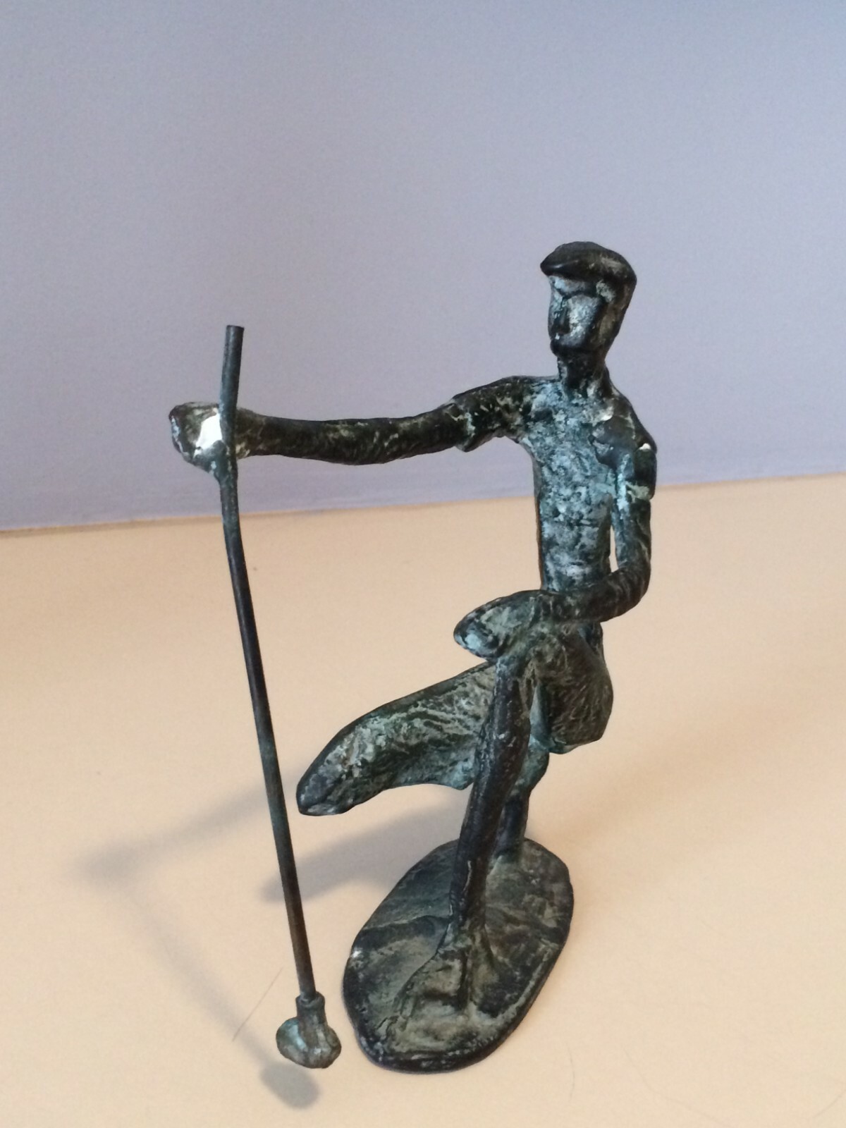 Set of Three Vintage Brutalist Bronze Golfer Figurines Golf Statue Sculptures