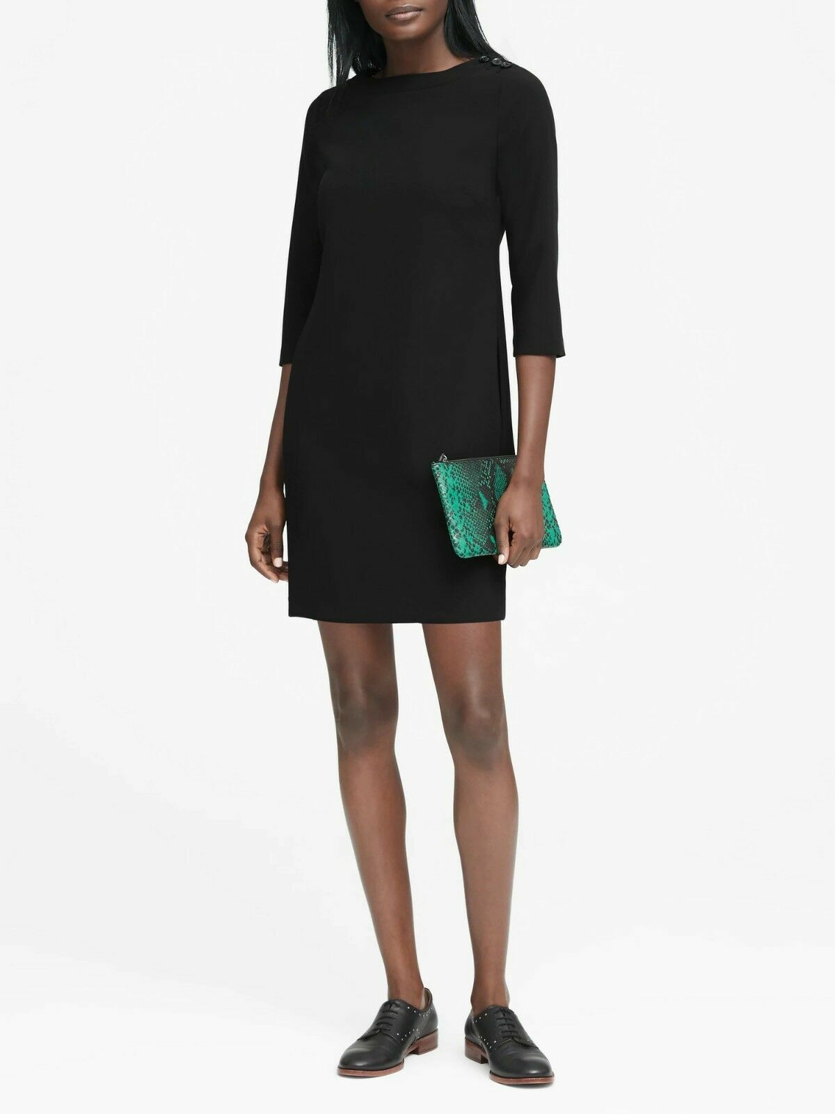 

ПЛАТЬЕ ПЕРЕМЕЩЕНИЯ НА ПУГОВИЦАХ BANANA REPUBLIC  4 Petite (SP) ЧЕРНОЕ НОВИНКА, Черный