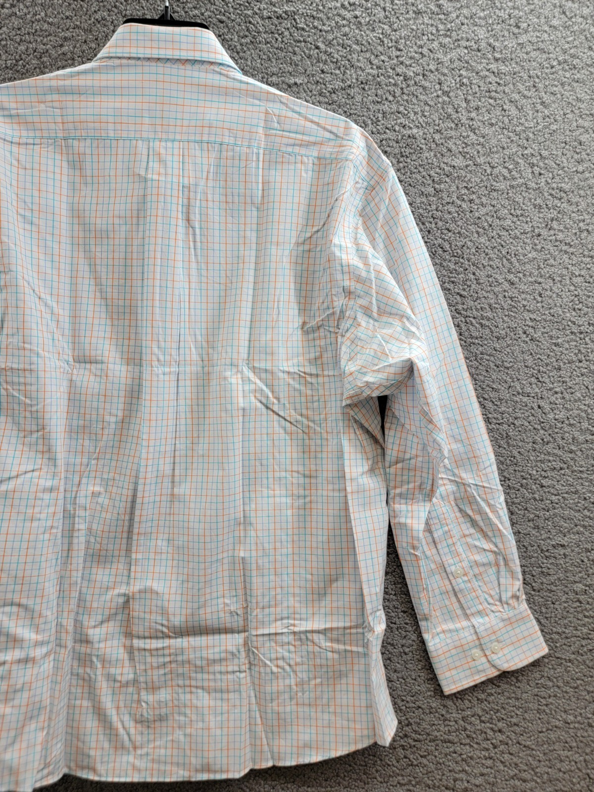 Club Room Regular Fit Performance Dress Shirt Men's 18 34-35 Orange/Aqua L/S - Picture 14 of 19