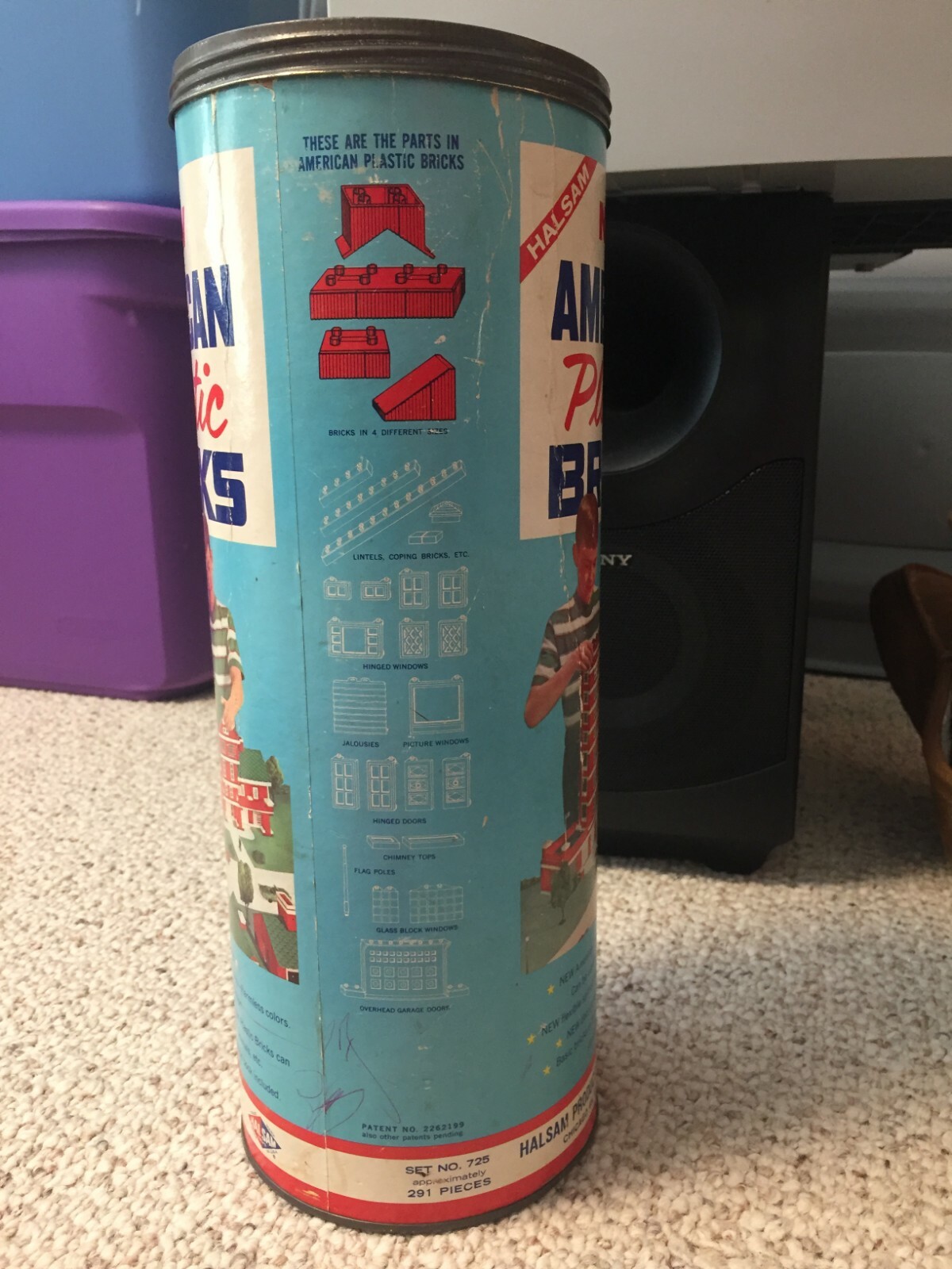 Vintage Halsam New American Plastic Bricks Set No.725