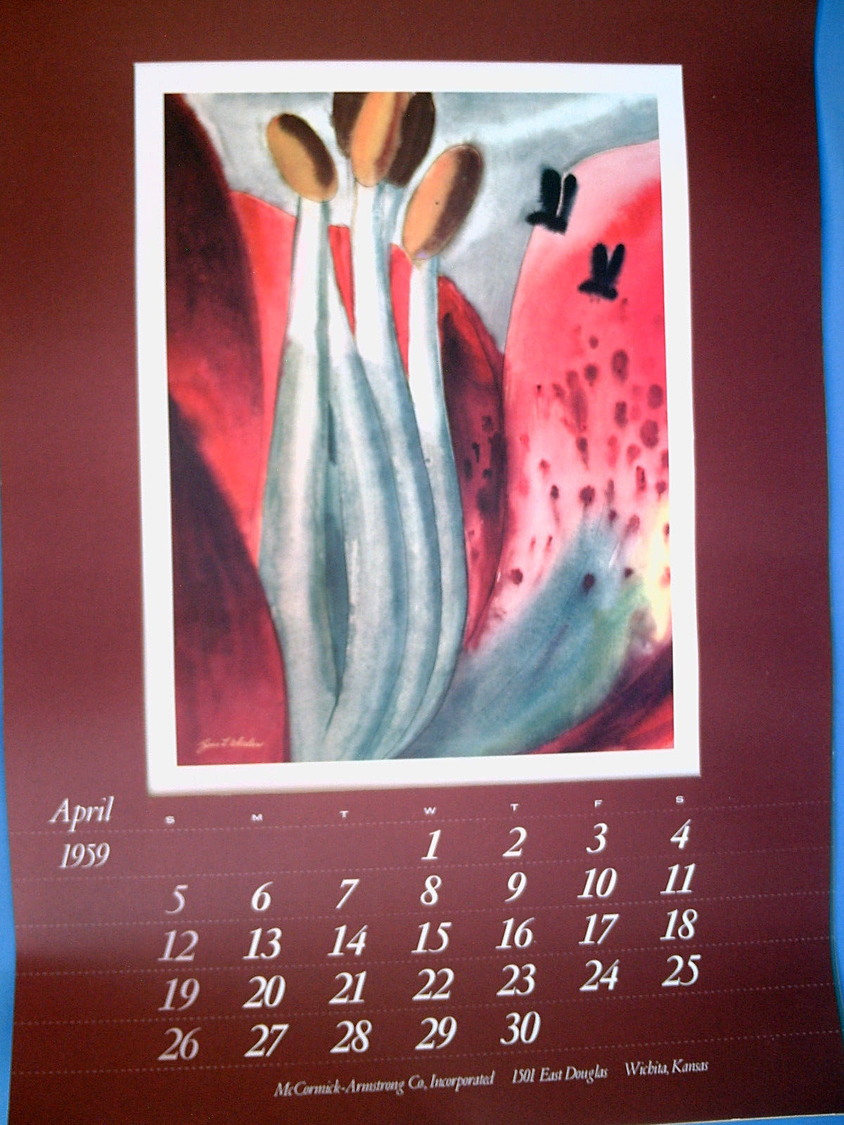 VINTAGE 1959 McCormick Co Collectible Calendar FRAMEABLE PICTURES 12x10 Poster