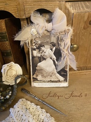 JUNK JOURNAL  EPHEMERA ~ HANDMADE ~ UNE QUERELLE D'AMOUREAUX ~ VINTAGE TAG