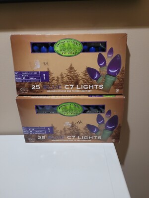 2 Boxes Enchanted Forest 25 Blue C7 Lights Indoor/Outdoor Brand New