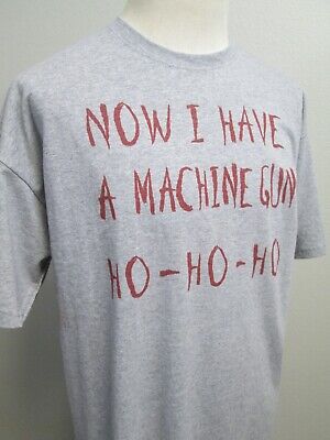 Die Hard Movie Christmas Shirt XL Gray ''Now I have a Machine Gun'' Ho Ho Ho Mens