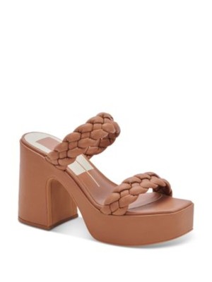 Женские коричневые босоножки Wiley Slip на платформе и каблуке DOLCE VITA коричневого цвета 1-1/2 размера 9,5