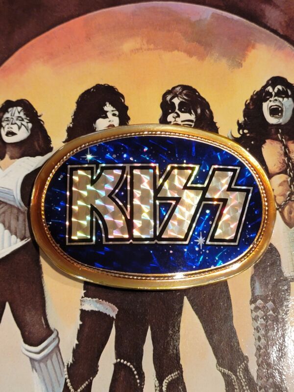 KISS Vintage Prism Belt Buckle  Blue Galaxy  Pacifica 1977 Really NICE! 