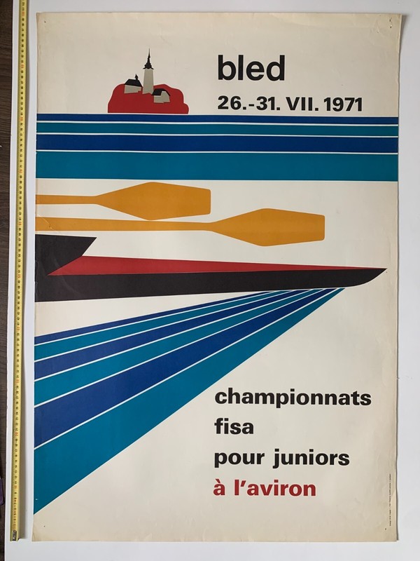 Fisa Junior Rowing Championships 1971 Bled Yougoslavia Slovenia Vintage Poster