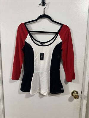 Express Size S Block Cotton Spandex Shirt NWT