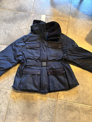 Sweaty Betty Women's Alps Ski Jacket Waterproof Duck Down-Navy- SZ L NWT