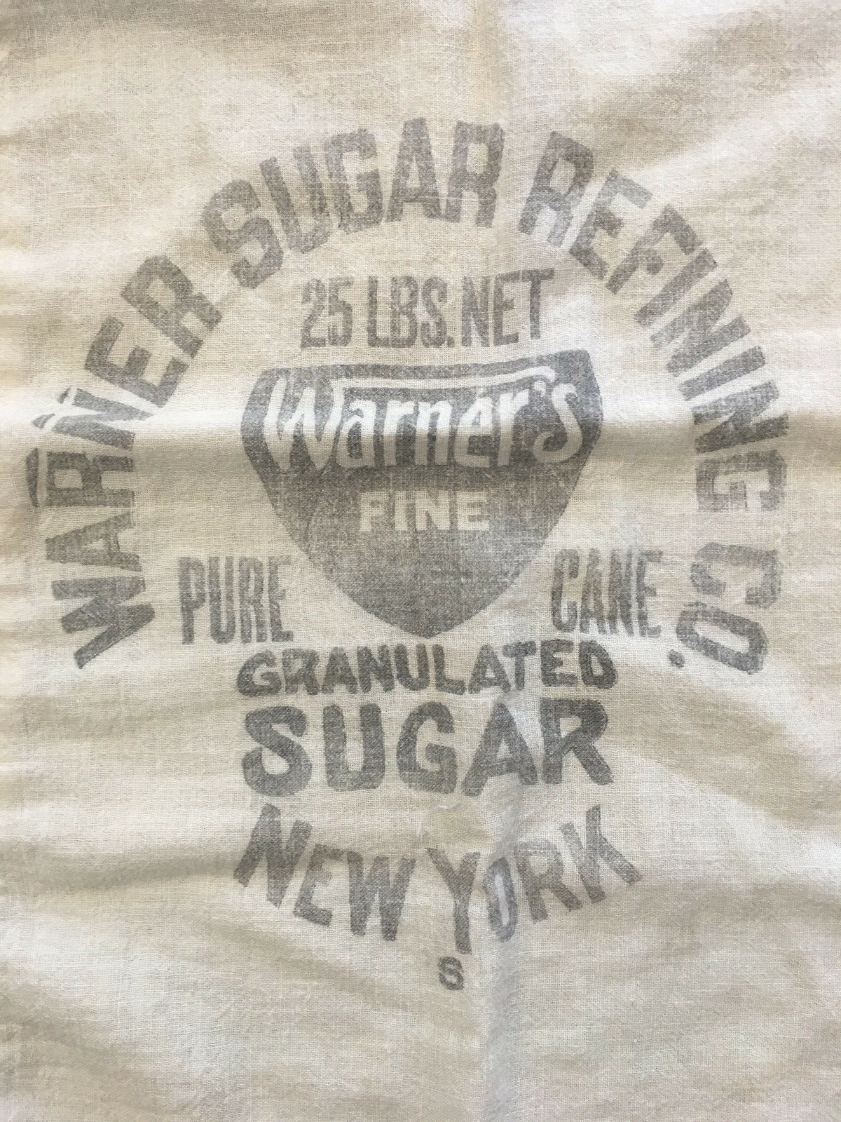 Warner Sugar Refining Co Sugar Bag - New York 25 lbs