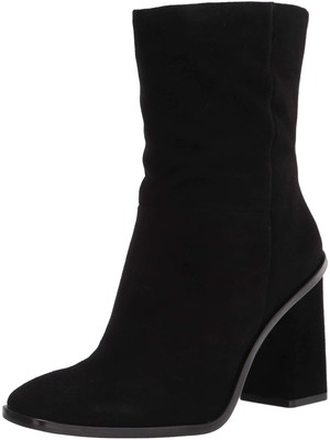 

VINCE CAMUTO Женские черные замшевые ботильоны Dantania на блочном каблуке на молнии, 8 м, Черный, VC-DANTANIA