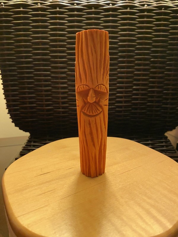 Wood Spirit Sculpture, Hand Carved Out Of Basswood