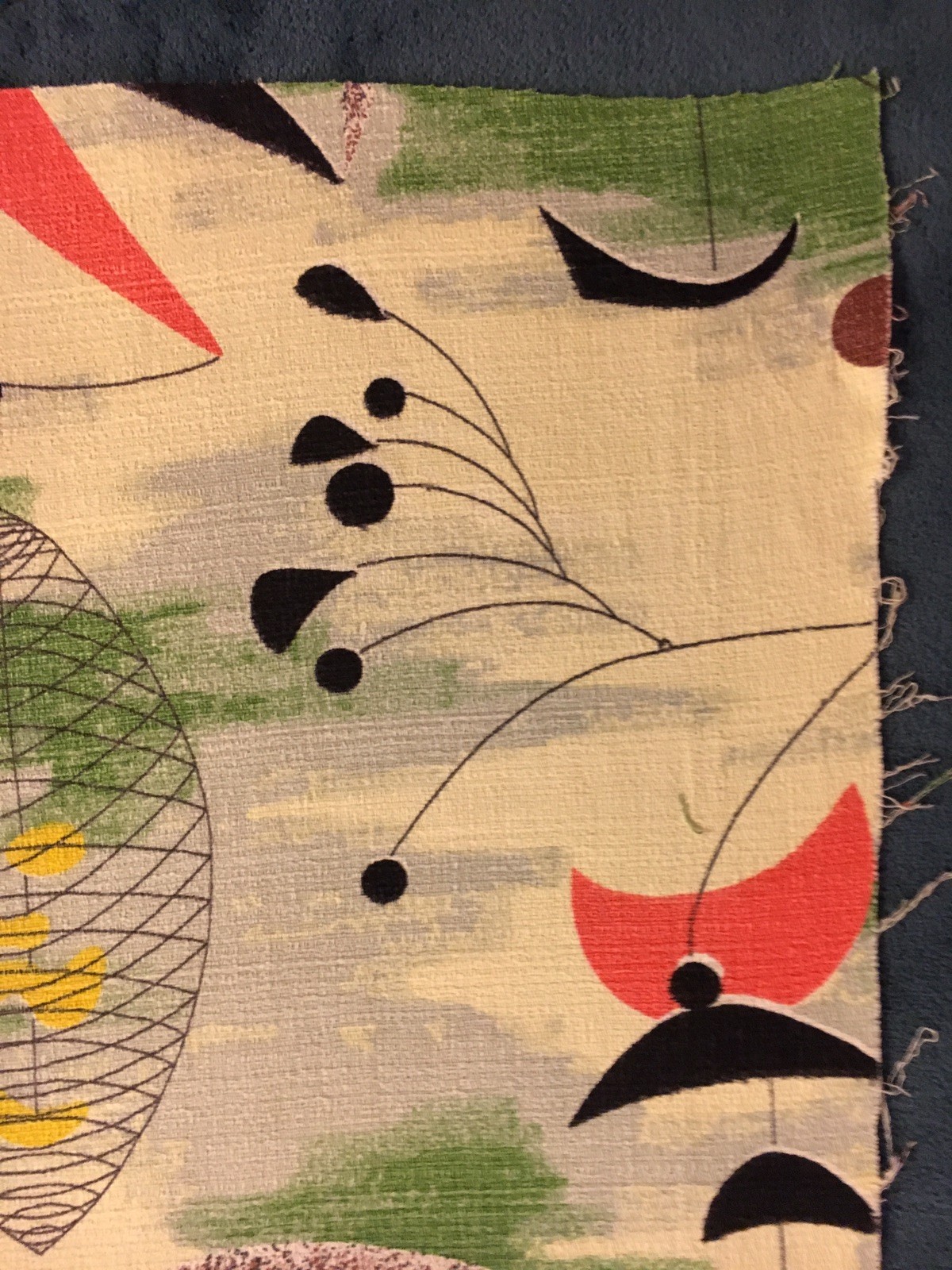 Vintage Geometric Fabric - 47” X 32”    (#1)