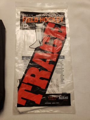 1 Pair of Adams Trace Soc-Guard Plus Shin Protector Field Hockey medium black