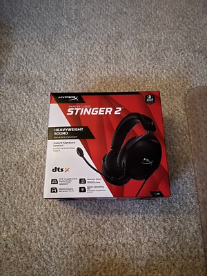 HyperX Cloud Stinger 2 Gaming Headset Mic DTS Black PC Headphone X Spatial Audio