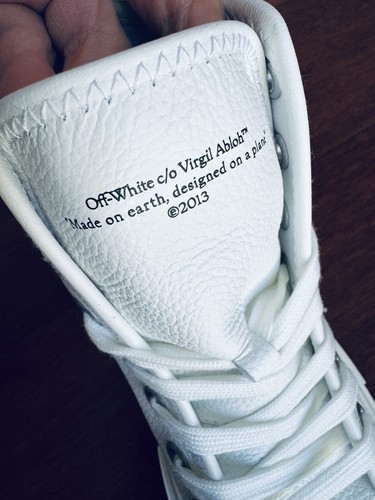 Pre-owned Off-white Final  Women High Vulcanized Logo-appliquéd Leather Sneakers Eu37 Us 7