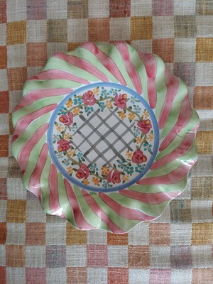 MacKenzie-Childs Glen Park  Ceramic Fluted Salad/Dessert Plate.