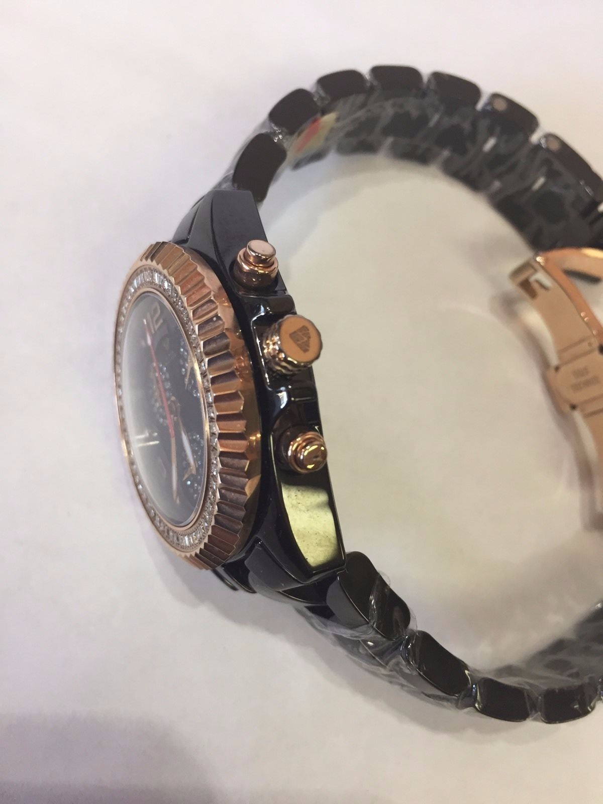 Pre-owned Techno By Jpm 1.25t  Ladies Diamond Black Ceramic Watch Joe Rodeo Aqua Master115s